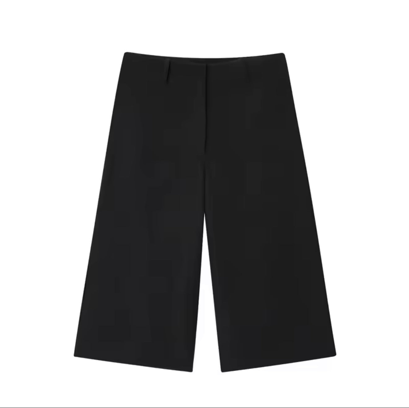 Black wide leg shorts