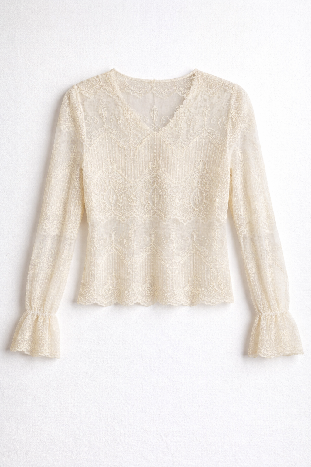 Semi-transparent embroidered blouse
