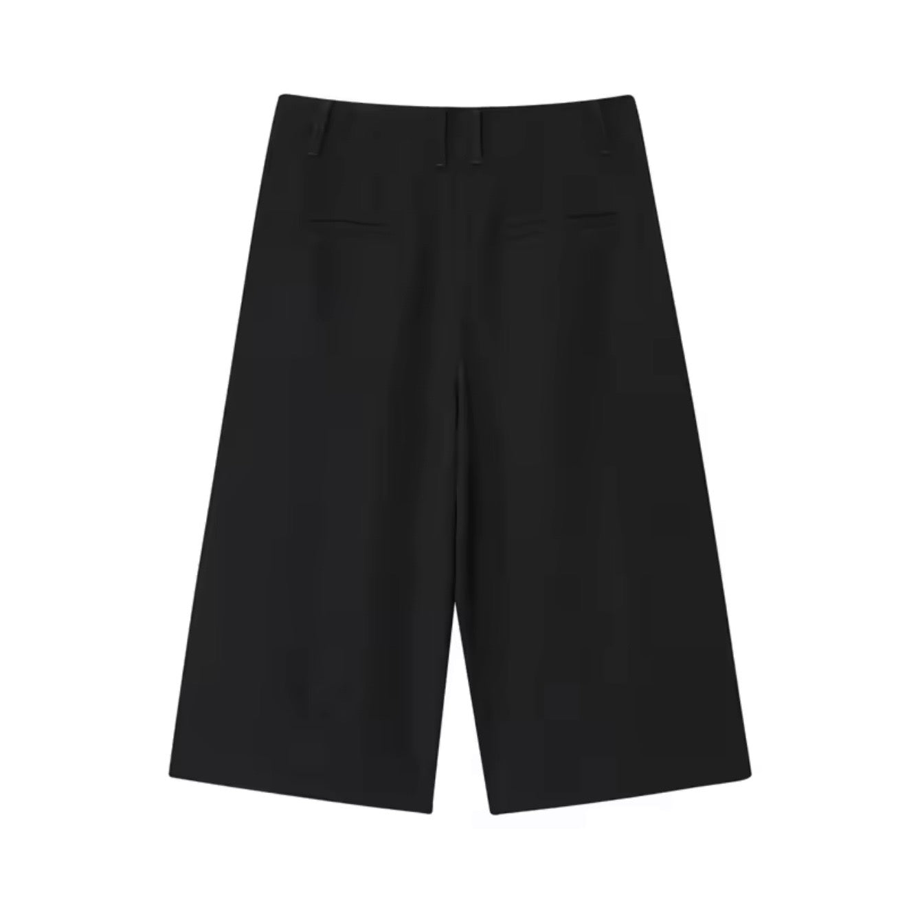 Black wide leg shorts