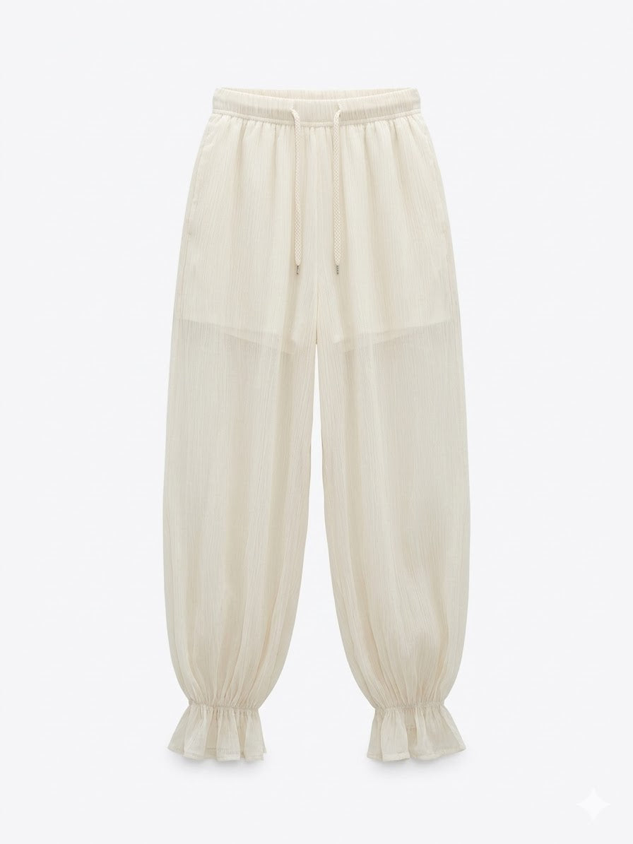Semi-transparent Harem Pants